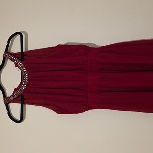 ❤️ A’gaci Ruby Red Embellished Prom Dress – Size Medium